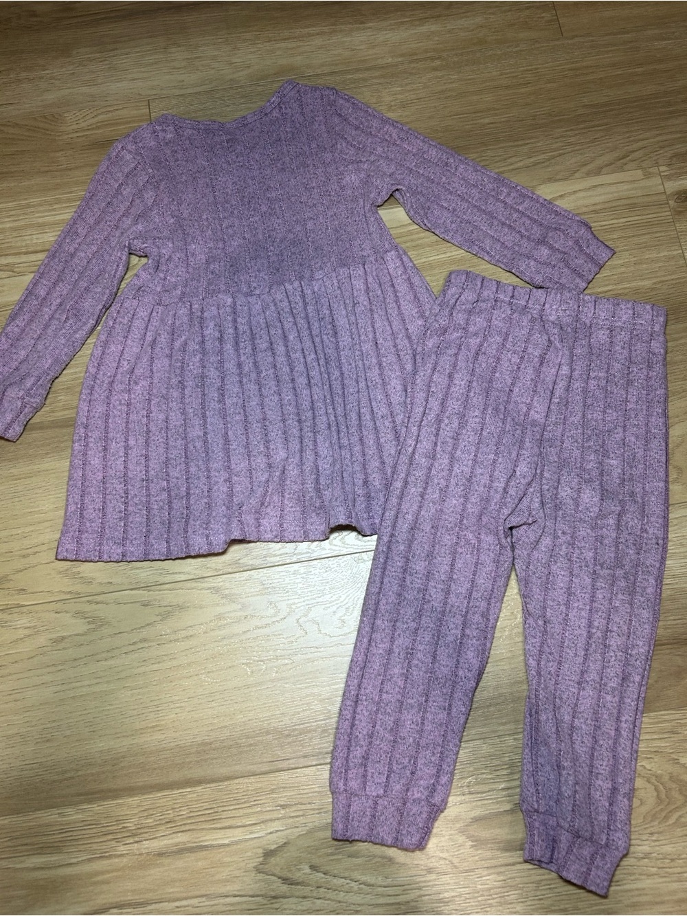 Source Unknown Ribbed Two-Piece Pajama Set - Lavender Pink - Picture 6 of 7